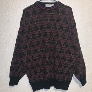 Vintage Robert Bruce Wool Grandpa Geometrical Acrylic Pullover Sweater L